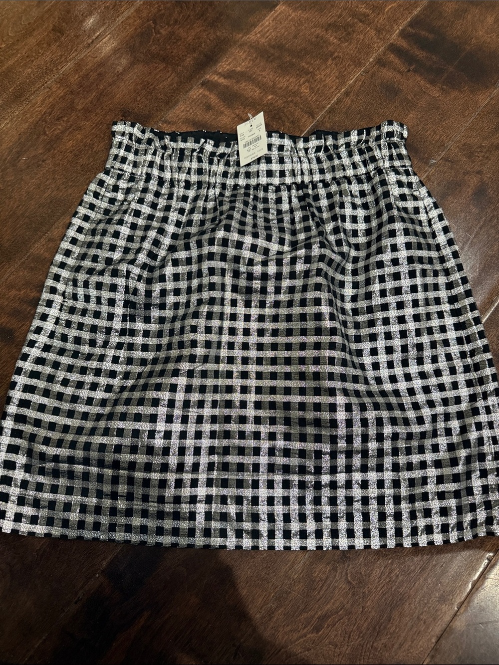 J.Crew black and metallic Checkered Women's mini skirt - size S
